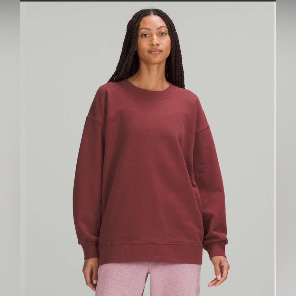Lululemon Smokey Red Perfectly Oversized Crew Size 6